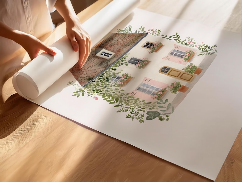 パステルカラーの花柄のベビーベッドルーム用ウォールアート – デジタルコテージコア風のシャビーシックな女の子の部屋プリント 画像 18