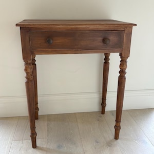 Antique wooden side table with drawer. PLEASE READ DESCRIPTION regarding delivery.