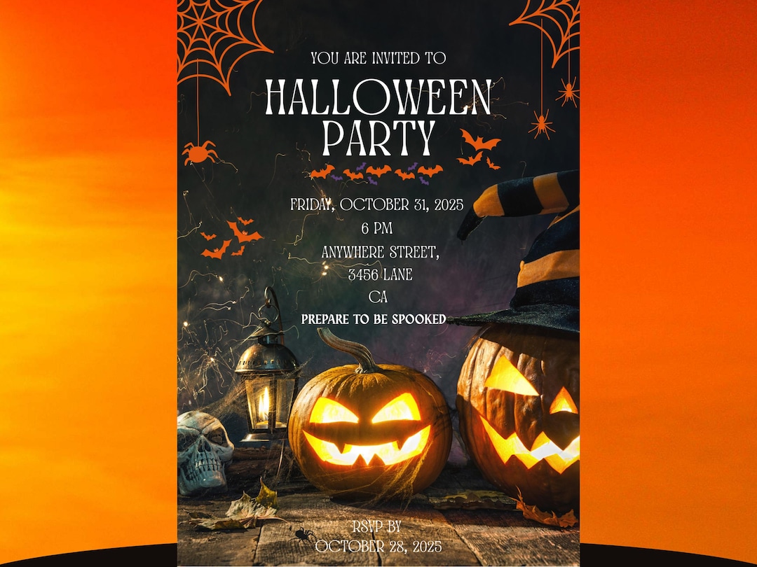 Editable Spooky Halloween Party Invitation Template (digital Download ...