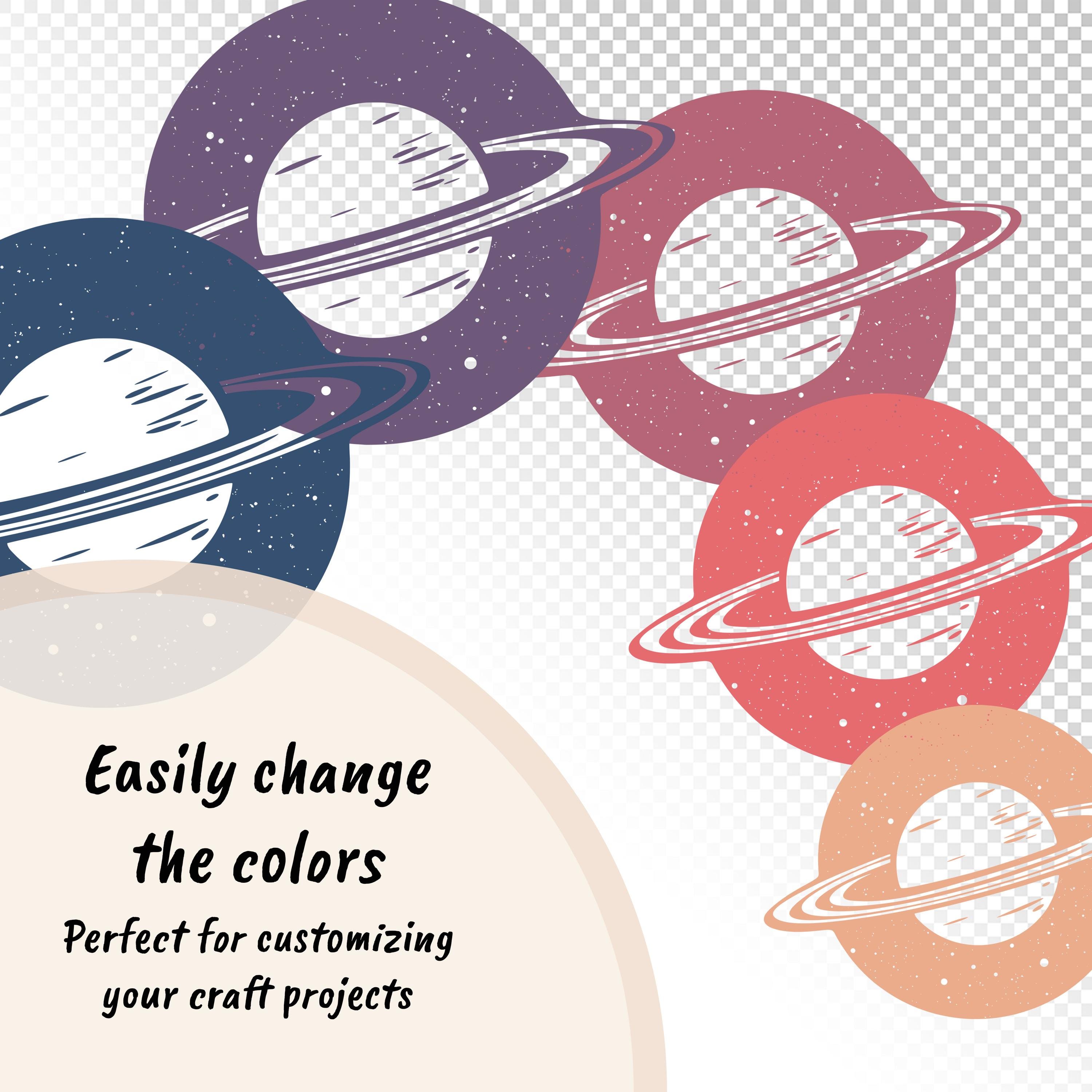 Space Planet SVG PNG Vector Illustration | Cosmic Astronomy Celestial ...