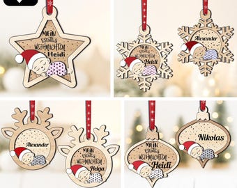 SVG My First Christmas Star Ornament Pendant Personalized Christmas Tree Decoration Christmas Pendant Christmas Decoration Christmas Reindeer