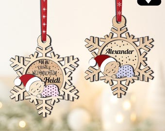 SVG My First Christmas Star Ornament Pendant Personalized Christmas Tree Decoration Christmas Pendant Christmas Decoration Snowflake