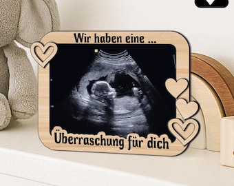 SVG Pregnancy Announcement with Photo Frame for the Ultrasound Image - Photo Frame for Ultrasound Image Fridge Magnet