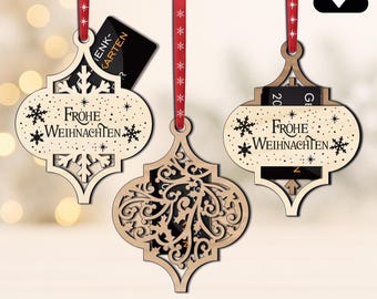 SVG Bundle Christmas Arabesques Gift Card Holder Cash Gift for Christmas Christmas Decoration Marry Christmas Gift Card Holder