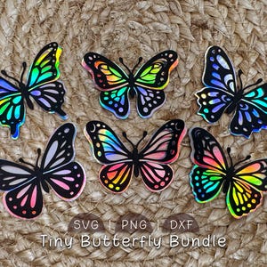 Tiny Butterflies SVG Bundle: 6 Elegant Butterflies Paper Cutting Templates for Crafting & Decor
