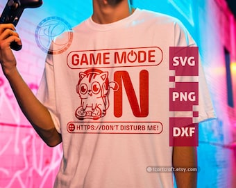 Gaming Cat SVG, gamermodus op clipart (digitale download)
