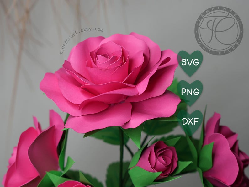 3D Paper Rose SVG Template, DIY Flower Decor (digital Download) - Etsy