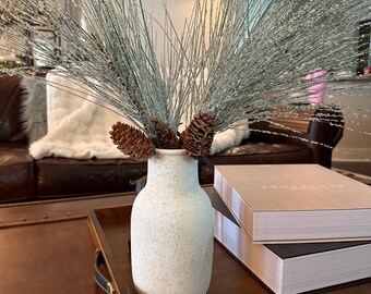 Déco De Noël Artificielle En Pot - 30 Cm Avec Pommes De Pin - Pour Maison, Bureau, Fêtes - 13