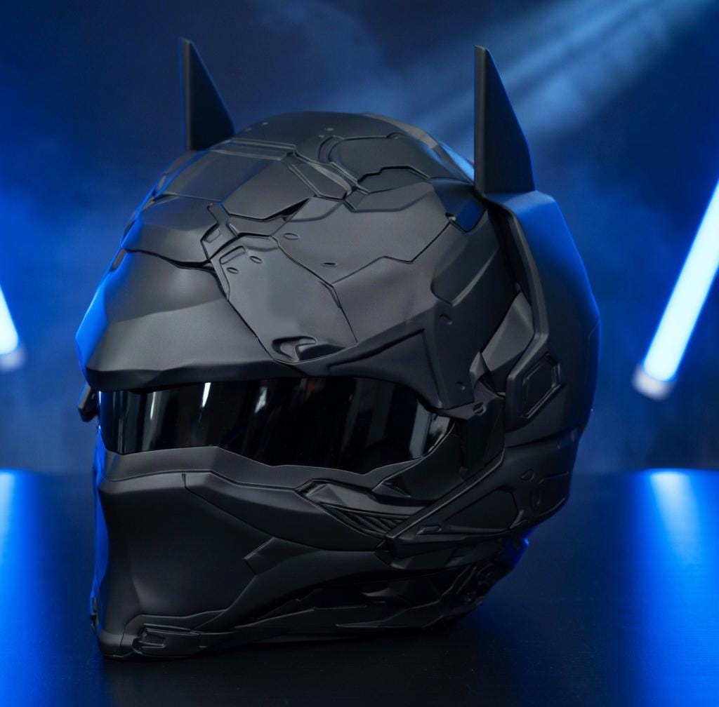 Batman Style Motorcycle Helmet DOT ECE Approved, Custom Superhero Biker Helmet Batman Style Motorcycle Helmet DOT ECE Approved, Custom Superhero Biker Helmet