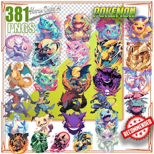Söt monster PNG Clipart - Söt varelsesamlingskonst (digital nedladdning)