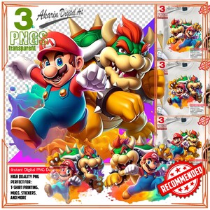 Mario vs Bowser Watercolor