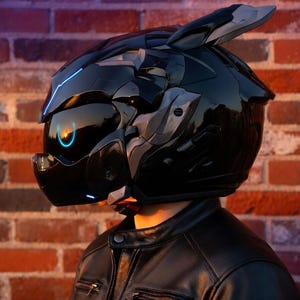 Casco de moto negro inspirado en Pikachu, homologado por DOT ECE con LED, casco de motorista impreso en 3D, casco de cosplay adorable