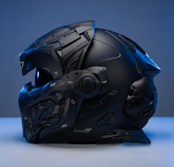 armored motorcycle helmet Cyberpunk Motorcycle Helmet, 3D Printed Biker, DOT ECE Approved Cosplay  Riding
