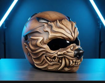 Kask motocyklowy Wolf, kask motocyklowy, zatwierdzony przez DOT i ECE – drukowany w 3D