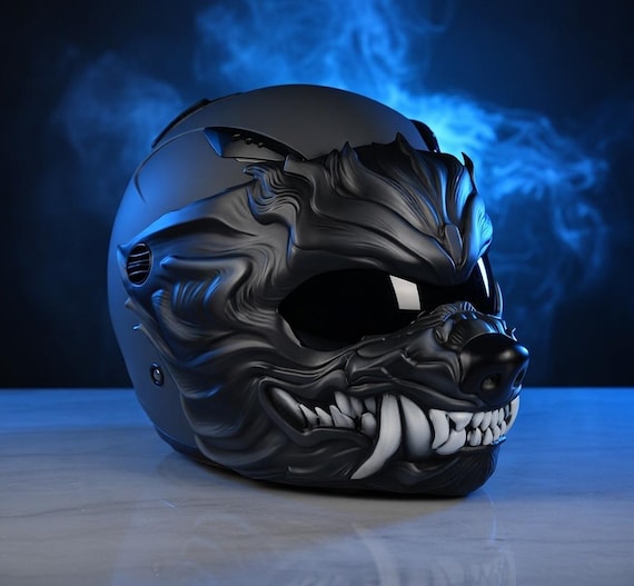 airbrushed lone wolf motorcycle helmet wolf Motorcycle Helmet Custom DOT and ECE Approved