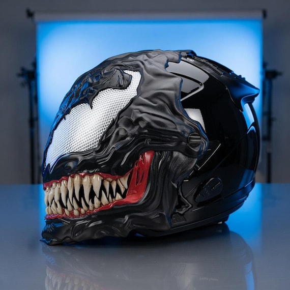 Venom Symbiote Motorcycle Helmet, Custom Airbrushed Biker Helmet, DOT ECE Approved - Etsy Venom Symbiote Motorcycle Helmet, Custom Airbrushed Biker Helmet, DOT ECE Approved - Etsy