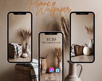 Herfst telefoonbehang, girly behang, preppy telefoonbehang, wallpaper iphone, esthetisch behang, minimaal behang, instant download.