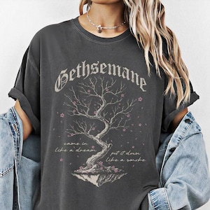 Dark Botanical Gothic Cherry Blossom Shirt, Graphic Tee, Unisex Fashion Rock Clothing, Gift For Her Him Fan