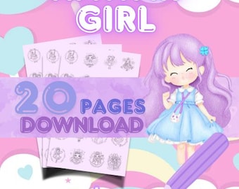 Coloring Pages-20 Kawaii coloring pages- printable pages- PDF