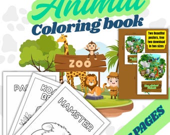 Livre de coloriage d'animaux | 27 pages amusantes + affiche gratuite !