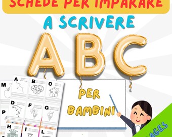 Fiches d'exercices sur les lettres de l'alphabet pour apprendre à lire et à écrire - Italien - PDF imprimable
