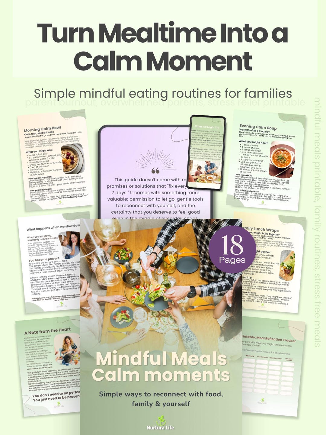 Eating Routine Imagine Family Mealtime Routine Printable | Screen-free Dinners & Calm Eating ...