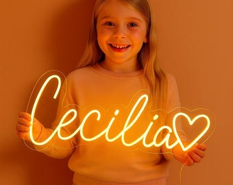 Letrero de neón con nombre personalizado, letrero de neón para dormitorio, letrero de neón para pared, decoración de habitaciones, letrero de neón infantil, letrero LED personalizado, letrero para guardería, letrero LED con nombre