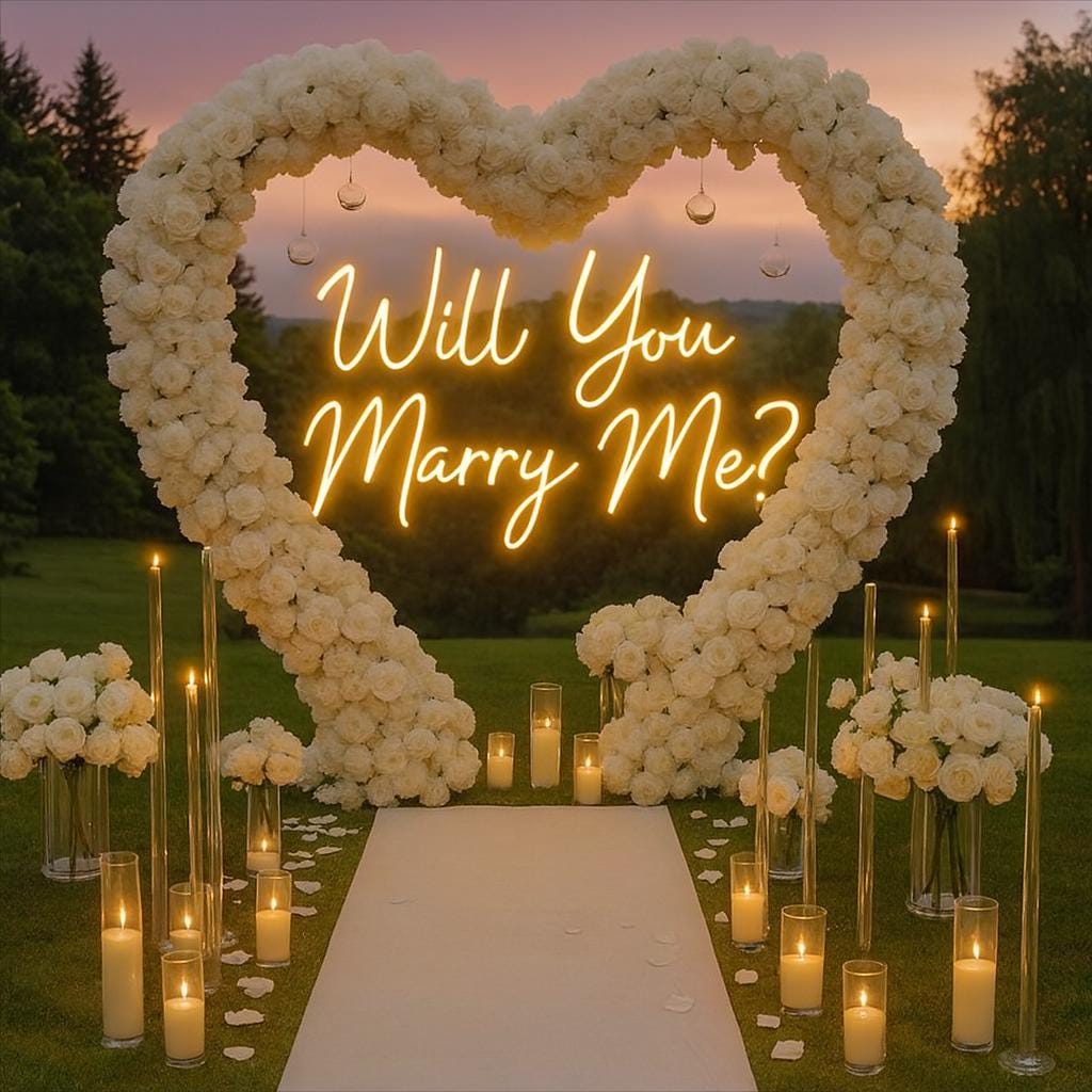 Will You Marry Me Neon Sign | LED Marry Me Sign for Proposal & Wedding ...