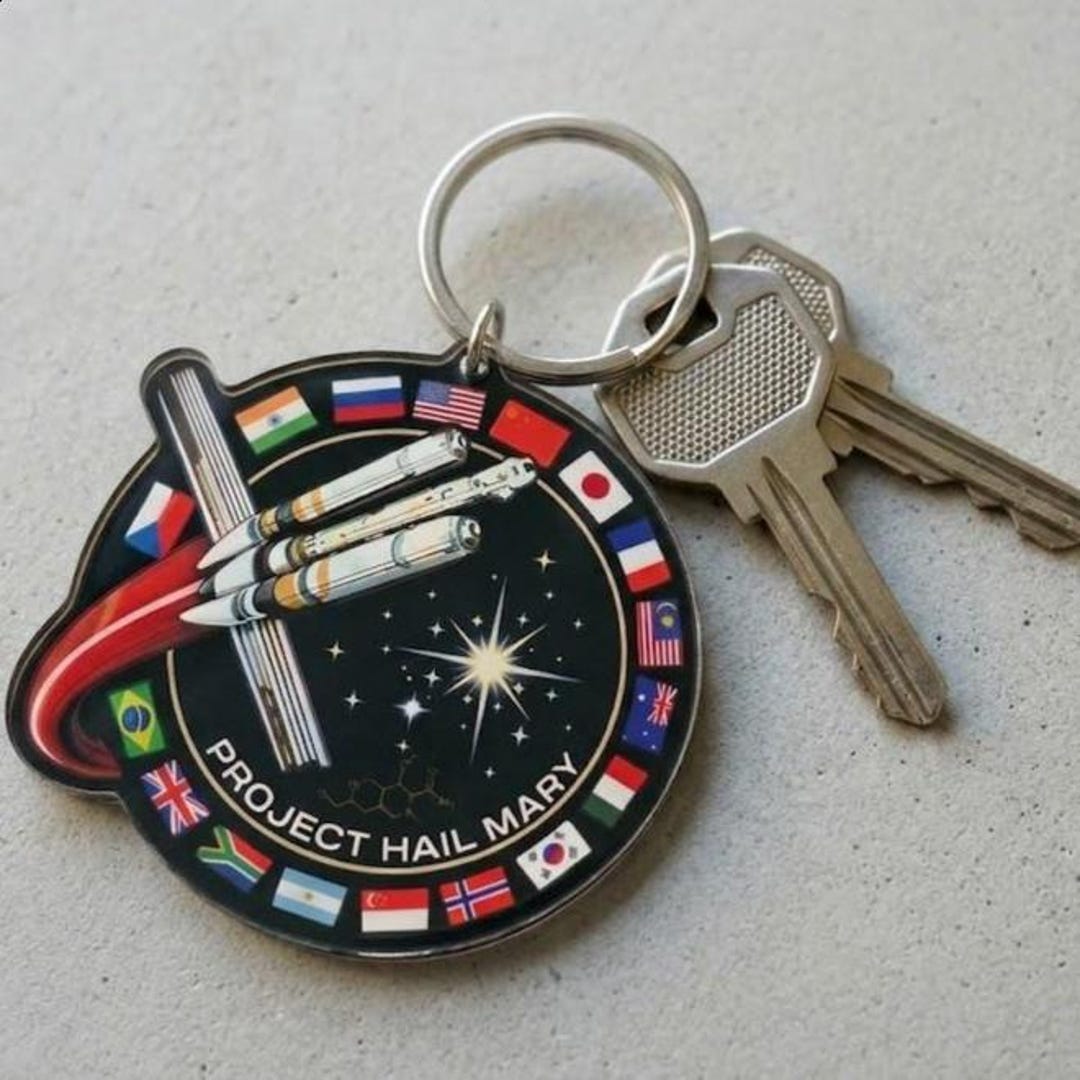 Mission Key Chain Project Hail Mary Mission Patch 2D Flat Acrylic Keychain, Sci-fi Book ...