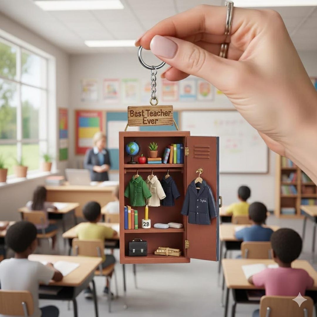 Personalized Teacher Locker Keychain, 3D Teacher Gift - Etsy
