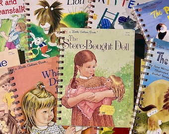 Little Golden Book Junk Journal • 50 Plain White Pages • Wire-Coil Binding