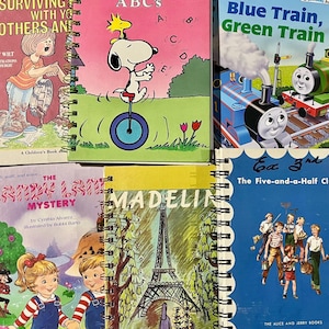 Childrens Book Junk Journal - Original Story with 30 Plain White Pages wire coiling binding