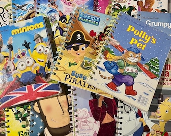 Little Golden Book Junk Journal • Original Story Pages • 30 Plain White Pages • Wire-Coil Binding