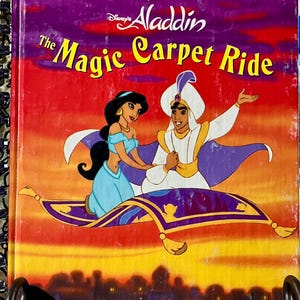 Disney Little Golden Book Junk Journal • Original Story Pages • 30 Plain White Pages • Wire-Coil Binding Magic Carpet Ride