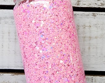 Snow Globe Glass Can - Lovey Dovey Hearts Glitter Mix - Valentine's Day