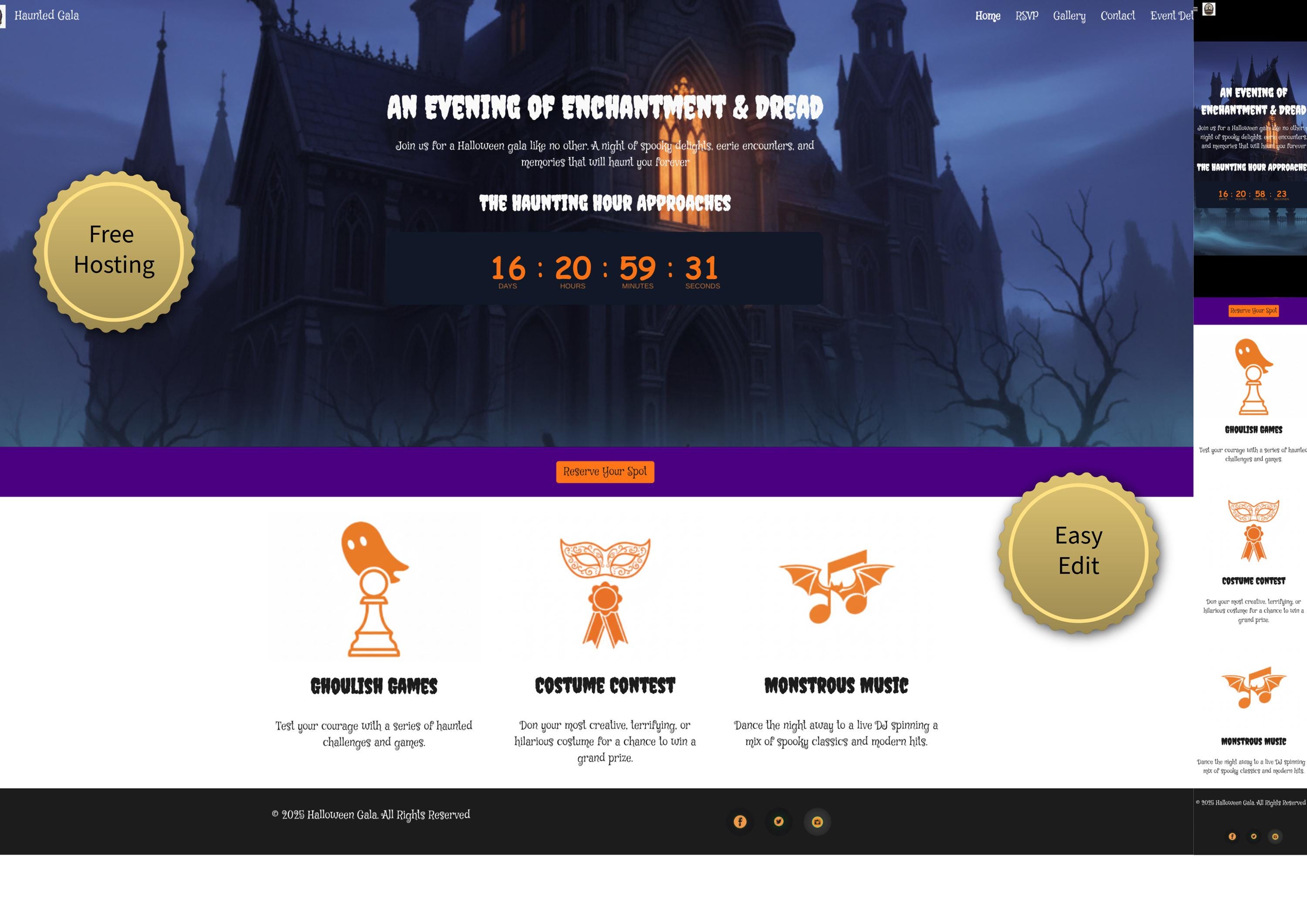 Modèle de site Web Halloween Google Sites