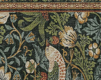 Alfombra índigo fresa / Inspirada en la naturaleza / Elegante alfombra floral