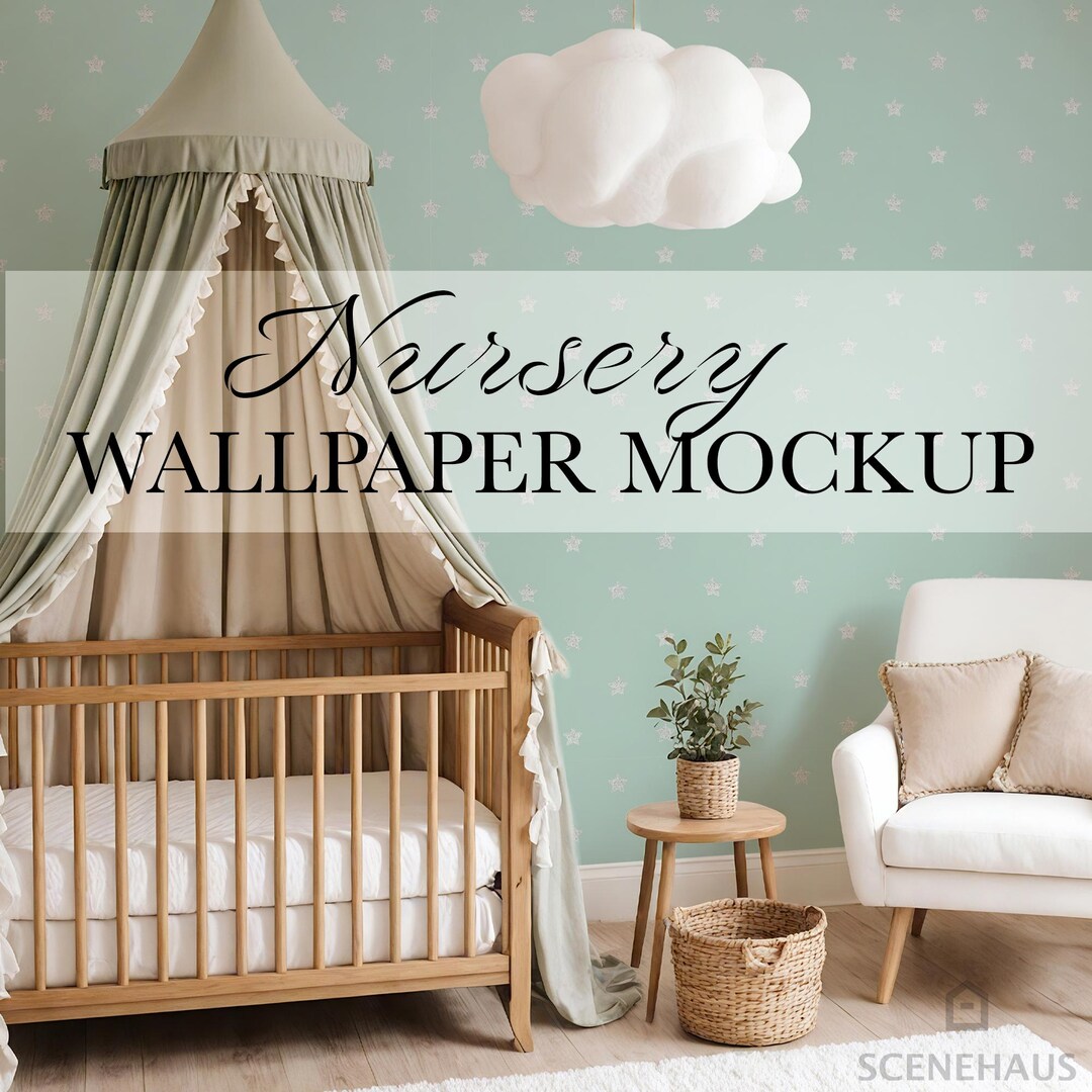 Nursery Wallpaper Mockup – Luxury Kids Room Decor (PSD & JPG) - Etsy