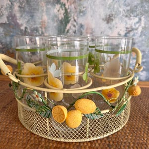 Vintage Glassware With Carrier - Etsy