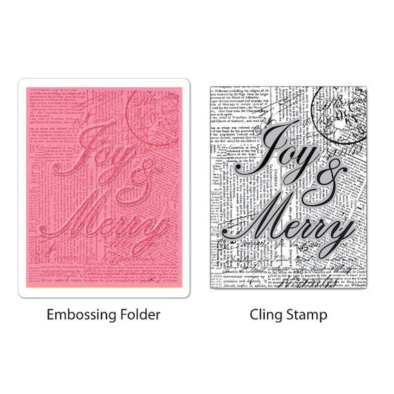 Sizzix Textured Impressions A6 Embossing Folders 2//Pkg-Be Merry