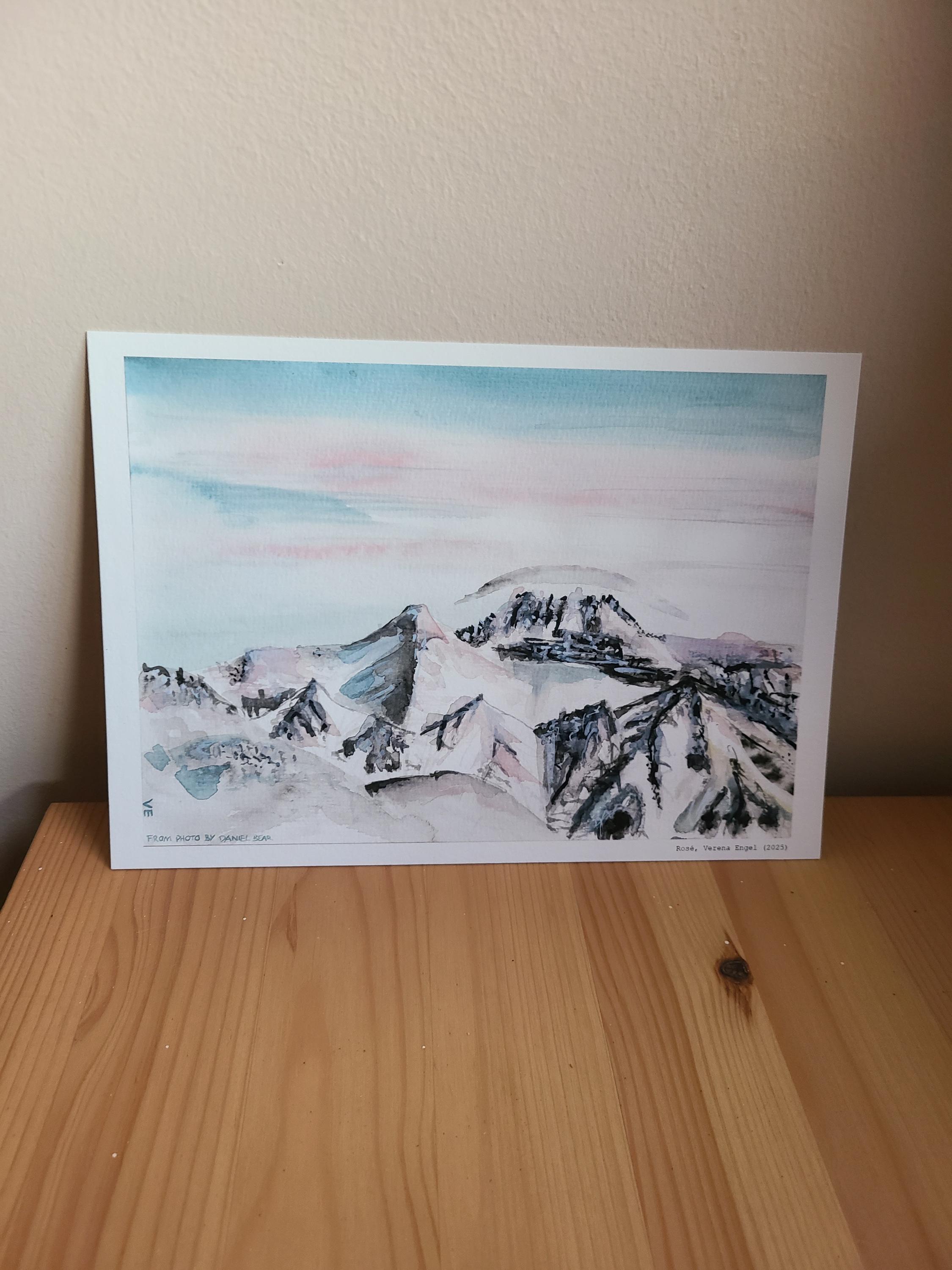 山、サイクリング、登山を描いた様々な水彩画 - Etsy 日本