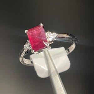 Natural Ruby Ring 925 Sterling Silver | Handmade Jewelry | Rhodium Plated | Minimalist | July Birthstone | Red Ruby Ring