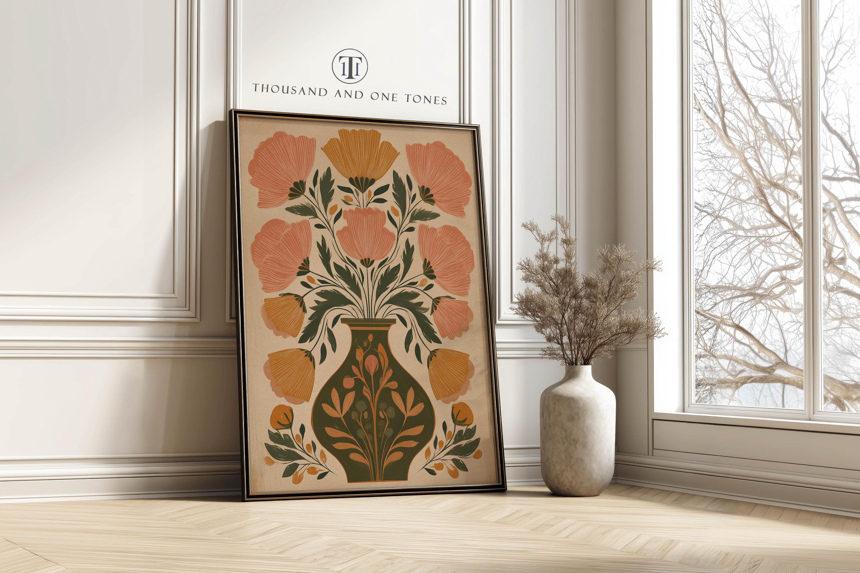 Mid Century Modern Floral Vase - Etsy