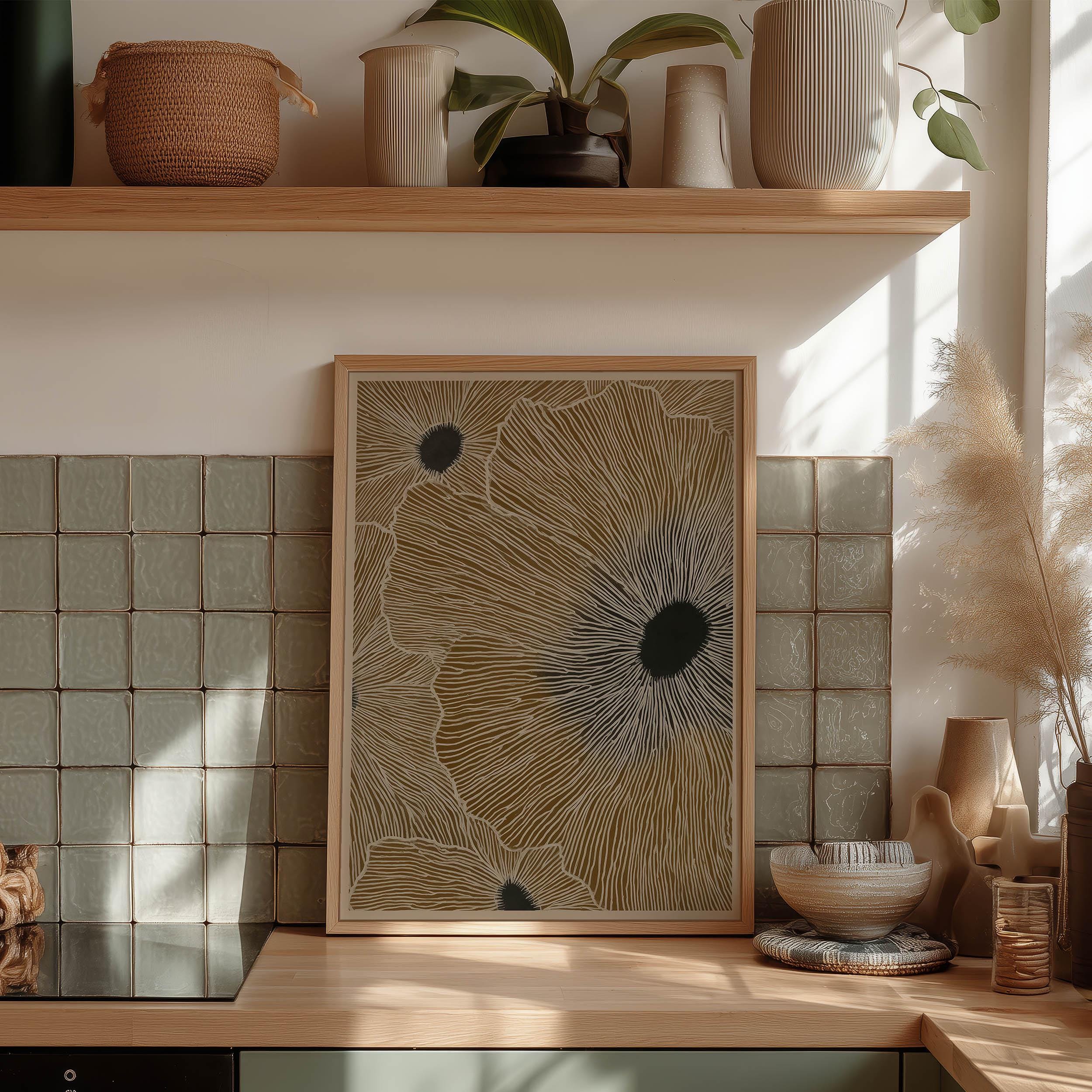 Abstract Ivory Line Art Flower Poster, Minimalist Botanical Wall Art ...