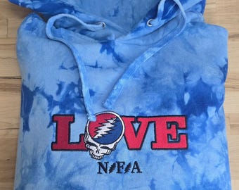 Grateful Dead LOVE NFA Tie Dye Hooded Sweatshirt
