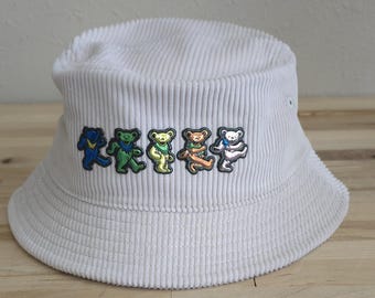 Grateful Dead Metallic Dancing Bears Corduroy Bucket Hat
