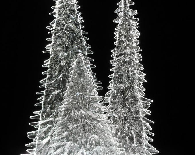 Fused Glass Winter Tree Sculpture