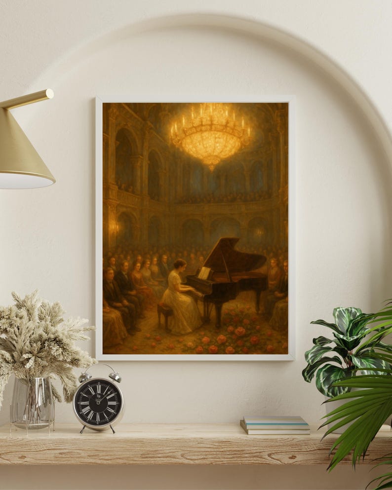 Vintage Piano Concert Art Print • Romantic Classical Music Wall Art ...