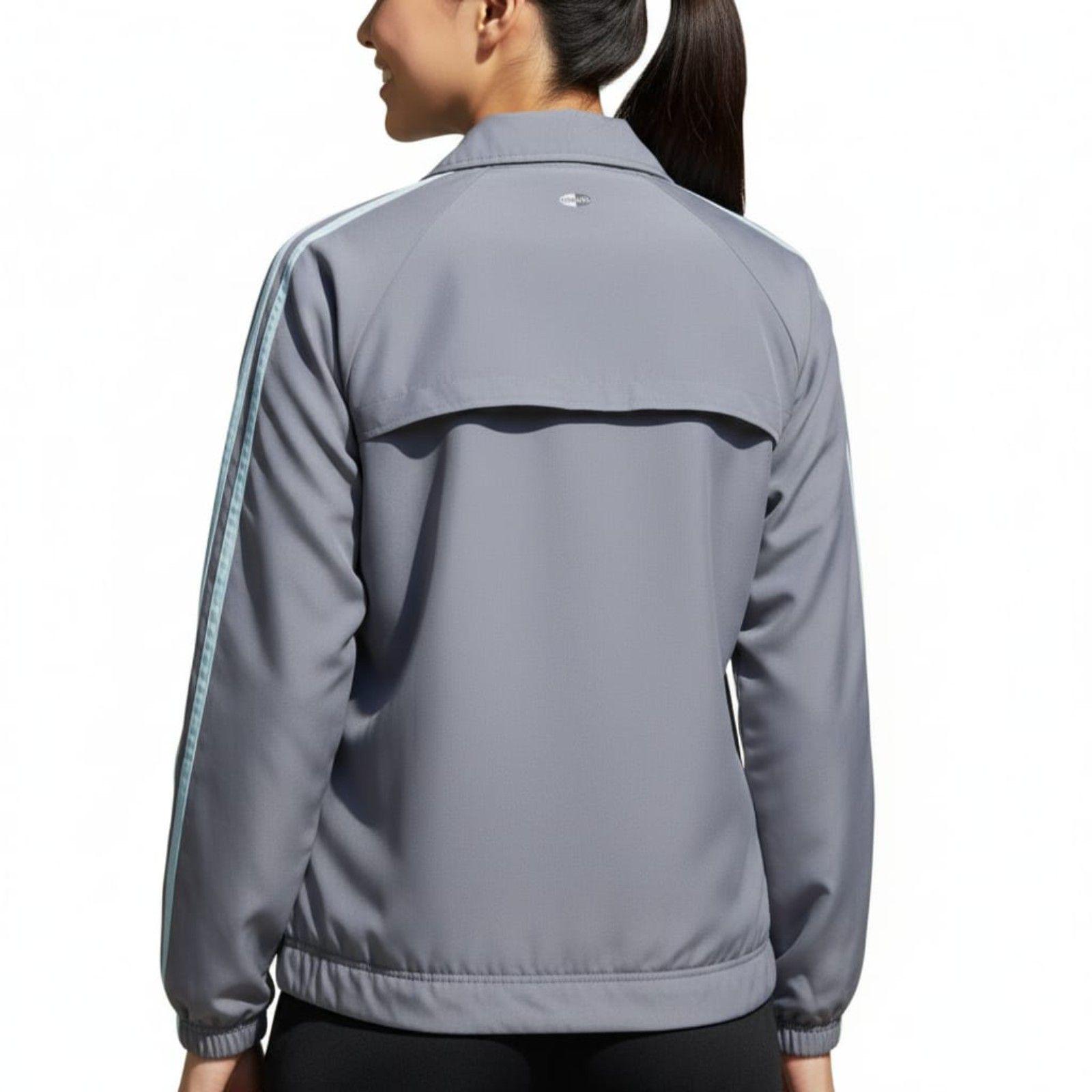 VTG Y2K Adidas CLIMALITE Track Jacket Windbreaker Full Zip Gray