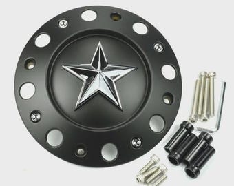 Black KMC XD Series XD775 Rockstar Dually Wheel Center Cap Matte Black 8 Lug